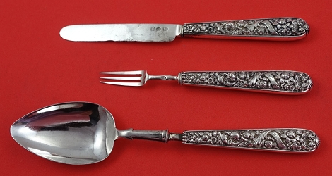 Child Set 3-pc / Traveling Set Birmingham 1825 IT possibly John Thropp  HH AS Knife 6